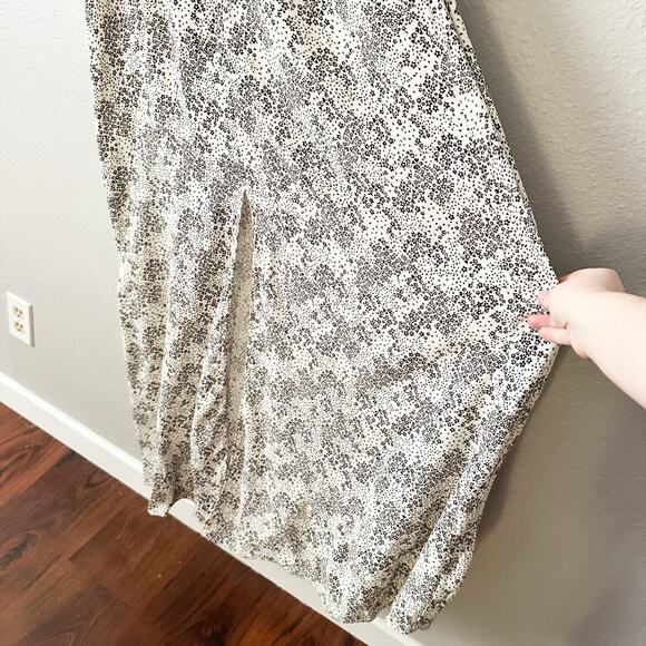 Madewell Puff-Sleeve V-Neck Maxi Dress in Harper Floral Ivory Women's Size 10 - Picture 5 of 15